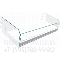 Полка корзина с стеклянными ограничителями