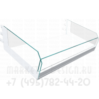 Полка корзина с стеклянными ограничителями