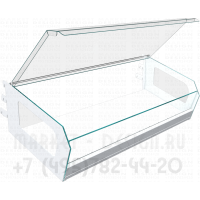 Полка лоток с крышкой и стеклянными ограничителями