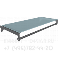 Полка матовая стеклянная под одежду