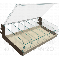 Стеклянная полка с крышкой и перегородками