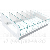 Полка с стеклянными разделителями с возможностью регулировки 