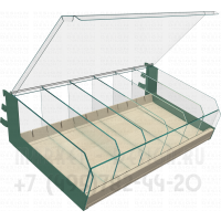 Хлебная стеклянная полка с перегородками и крышкой