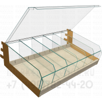 Хлебная стеклянная полка с перегородками и крышкой