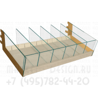 Стеклянная полка с перегородками