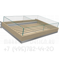 Торговая стеклянная полка с перегородкой