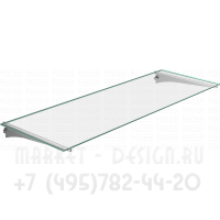 Полка стекло прозрачное шириной - 900 мм