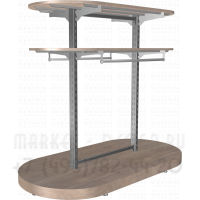 Полукруглая стойка для одежды с двумя полками