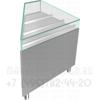 Угловой застекленный прилавок