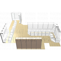 Прилавки остекленные для магазина тканей