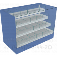 Прилавок для продажи конфет с выдвижными полками разделёнными ячейками 