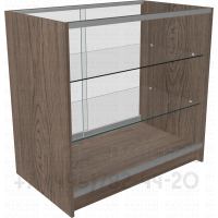 Прилавок из профиля с раздвижными дверцами из стекла