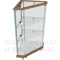 Угловой прилавок с двумя стеклянными полками