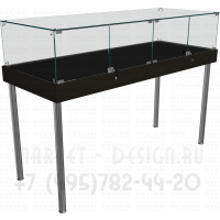 Прилавок витрина для демонстрации товаров на высоких ножках