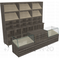 Пристенные стеллажи и прилавки для продажи хлеба