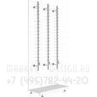 Пристенный стеллаж для отдела оптики