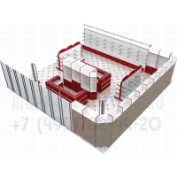 Проект торгового оборудования  для аптеки с отделом оптики в Краснодаре