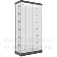 Прямоугольная стеклянная демонстрационная витрина для знамён до 1800 мм.