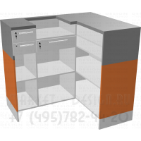 Расчётно кассовая стойка для магазинов вид сзади