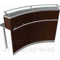Ресепшн с прозрачной стеклянной рабочей поверхностью правая часть