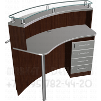 Ресепшн с рабочей поверхностью из стекла левая часть