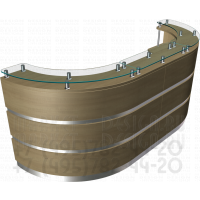 Ресепшн с рабочей поверхностью из стекла