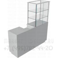 Ресепшн со стеклянными полками