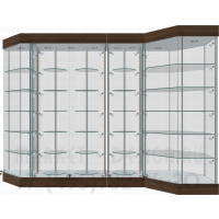Шестигранные  шкафы витрины с крутящимися полками вместе
