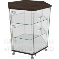 Прилавок шестигранный со стеклянными полками и рабочей поверхностью