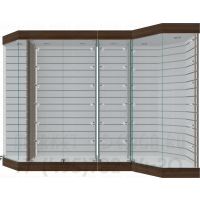 Шкафы витрины для магазинов с эконом панелью вместе