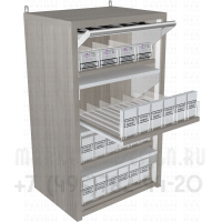 Сигаретный четырехуровневый диспенсер в открытом состоянии
