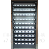 Сигаретный шкаф на 140 видов с синхронными створками в открытом виде