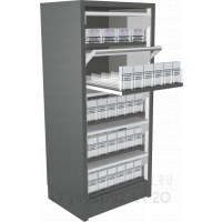 Сигаретный тумба диспенсер с синхронными створками в закрытом виде
