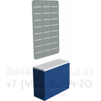 Слайс панель с тумбой подтоварной в ортопедический салон для торгового зала