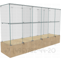 Стеклянная островная витрина из фанеры