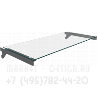 Стеклянная полка для торгового стеллажа