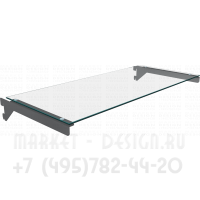 Стеклянная полка на торговый стеллаж