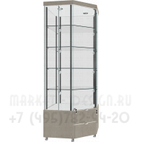 Стеклянная угловая витрина с подтоварной тумбой