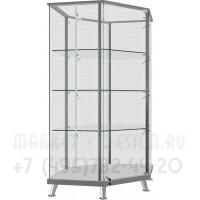 Стеклянная усиленная торговая витрина в угол