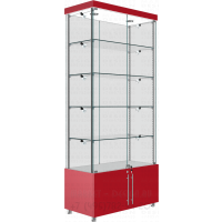 Стеклянная витрина с тумбой распашные дверцы