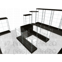 Стеклянное торговое оборудование для кожгалантереи