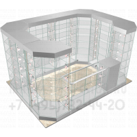 Стеклянный павильон с подсветкой для бижутерии