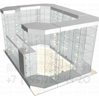 Стеклянный павильон с подсветкой под бижутерию