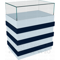 Стеклянный прилавок для косметики с распашными дверцами