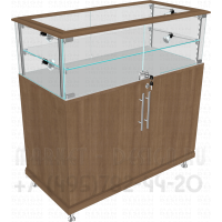 Стеклянный прилавок с дверками