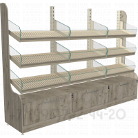 Стеллаж для хлеба с тремя полками и тумбой