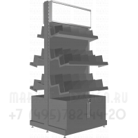 Стеллаж островной металлический для книжного магазина