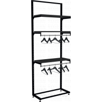 Стеллаж для одежды с тремя полками и перекладинами
