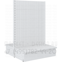 Стеллаж двусторонний металлический с перфорацией для торговли