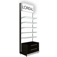 Стеллаж с лайтбоксом для продажи косметики